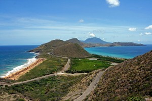 A view from St. Kitts towards Nevis