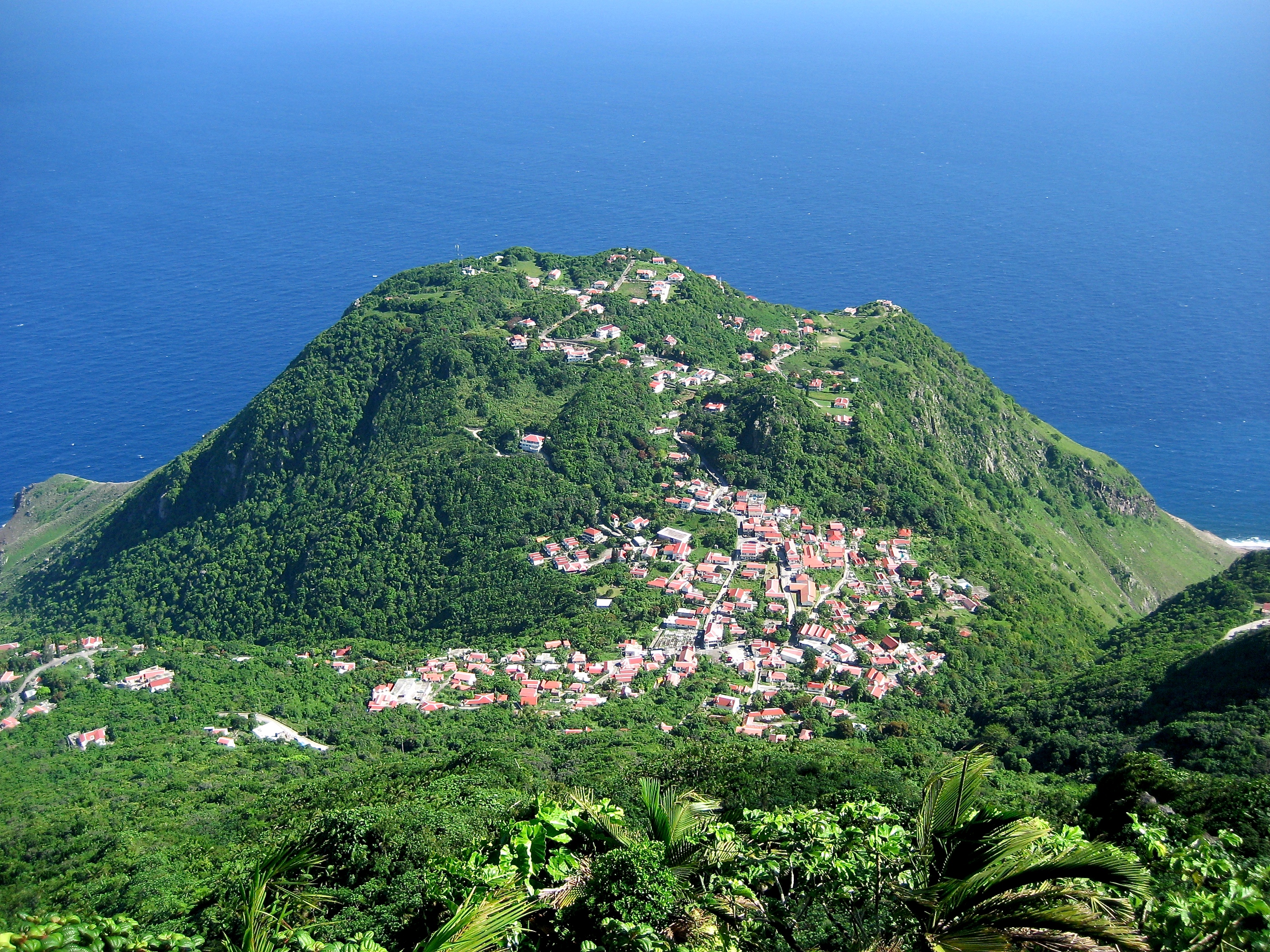 A view on the village of Windwardside, from th...