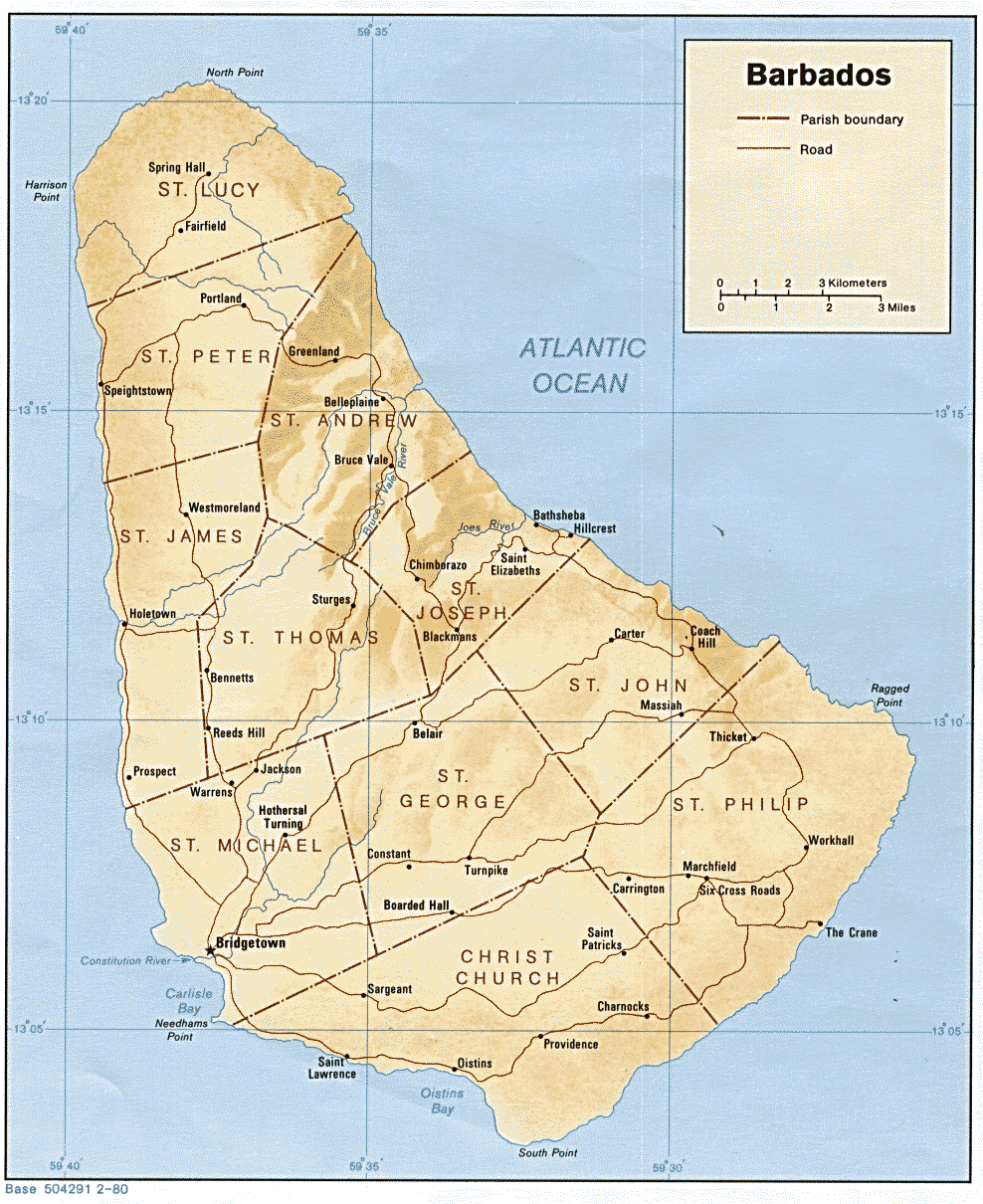 Map of Barbados